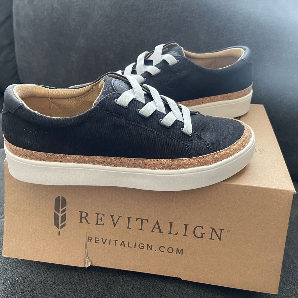 Revitalign Black Sneakers with White Laces